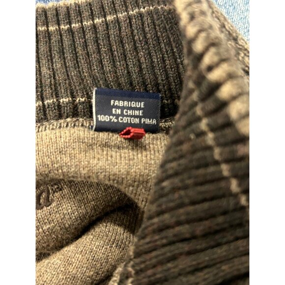 Tommy Bahama Men's XL Sweater Brown 1/4 Zip Mock Neck Pullover - Picture 9 of 16